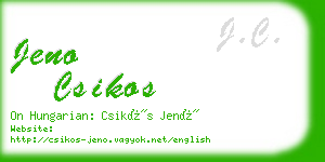 jeno csikos business card